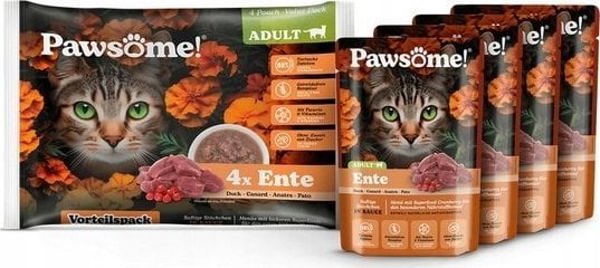 Pawsome Pawsome Adult Ente - πάπια φακελάκια 4x85g