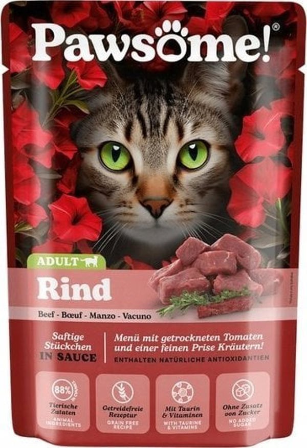 Pawsome Pawsome Adult Rind - βοδινό φακελάκι 85g