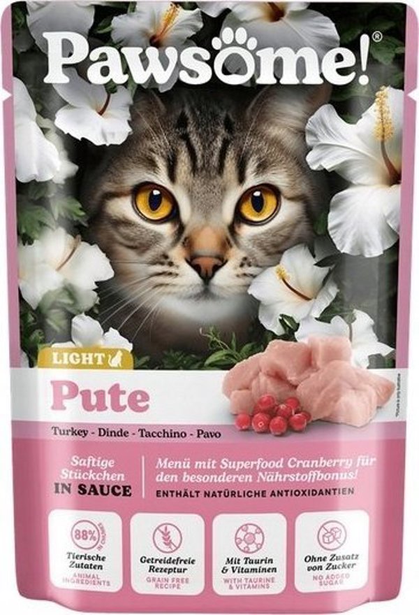 Pawsome Pawsome Adult Light Pute - γαλοπούλα φακελάκι 85g