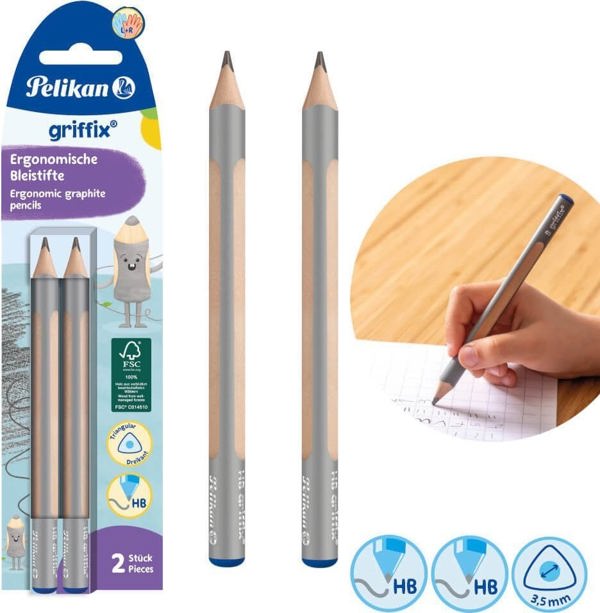 Pelikan Τρίγωνο μολύβι Jumbo Griffix HB 2 τεμ PELIKAN