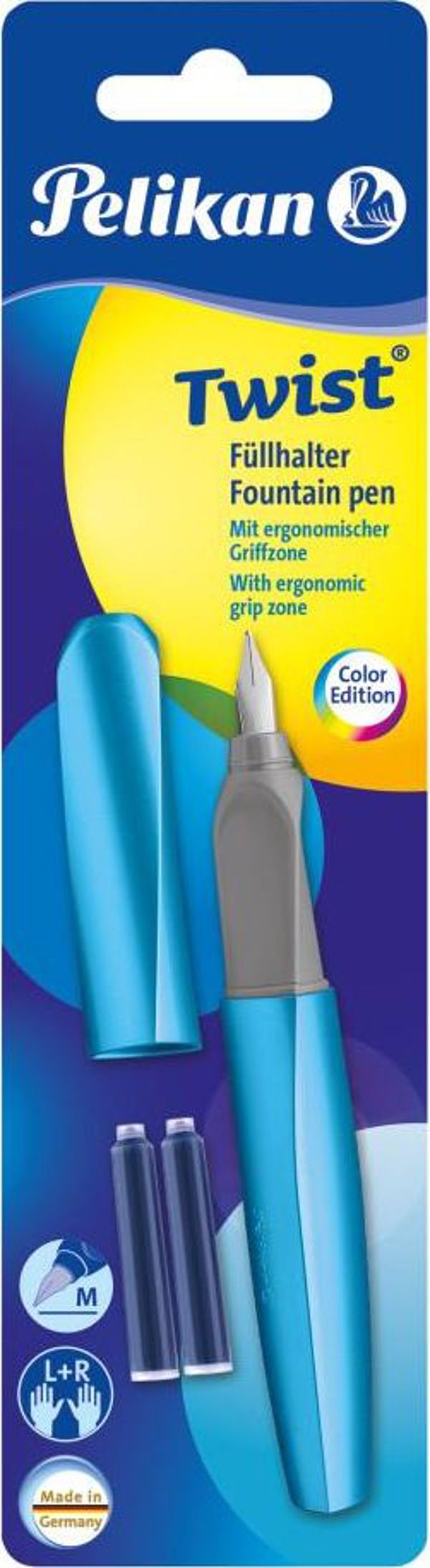 Pelikan Πένα Twist P457 M Frosted Blue+2φυσίγγια bl