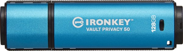 Kingston IronKey Vault Privacy 50 USB Flash Drive, 128GB, Hardware Encrypted, FIPS 197 Certified, XTS-AES 256-bit