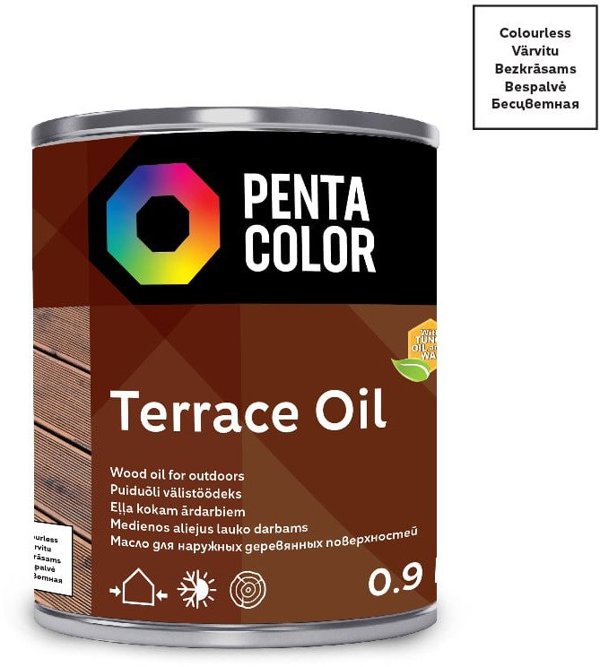 Pentacolor Λάδι Προστασίας Βεράντας Terrace Oil, 1L, Φυσική Προστασία Ξύλου