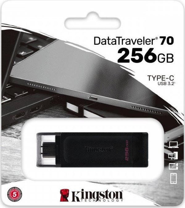 Kingston DataTraveler 70 256GB USB 3.2 Stick Black (DT70/256GB) (KINDT70-256GB)