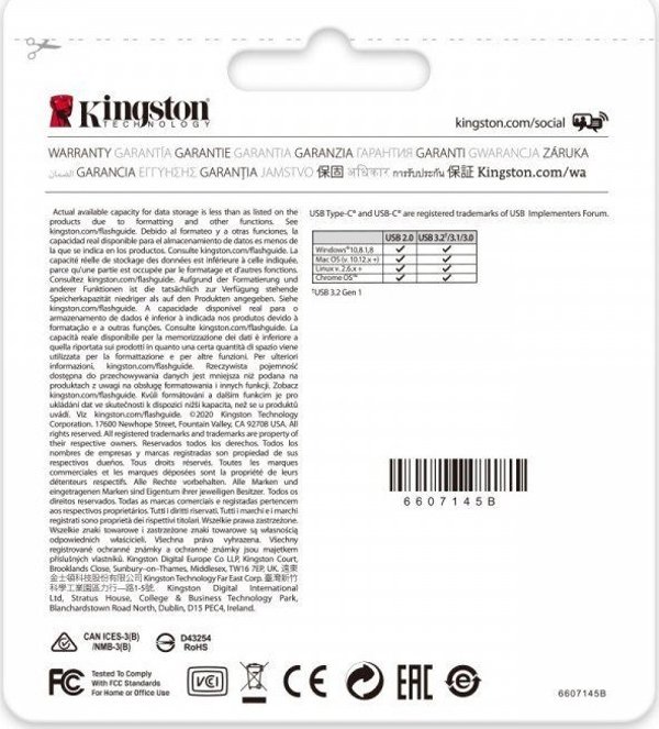 Kingston DataTraveler 70 256GB USB 3.2 Stick Black (DT70/256GB) (KINDT70-256GB)