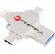 Pendrive 128GB USB 3.2 Gen 1 (USB A / USB C / Lightning / Micro USB) Forcell F-Data Metal Quad srebrny