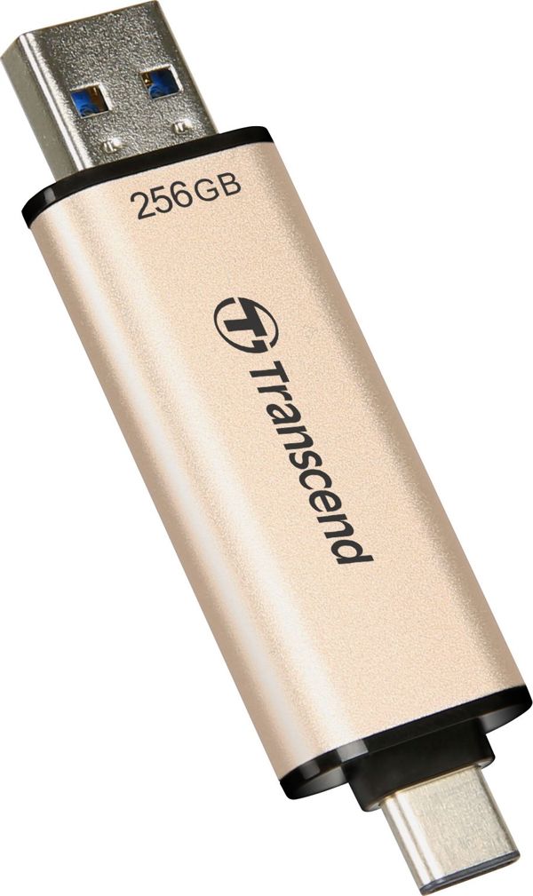 Transcend JetFlash 930C USB Flash Drive 256GB, USB 3.2 Gen 1, Dual Connector Type-A & Type-C, έως 420 MB/s, Ασημί