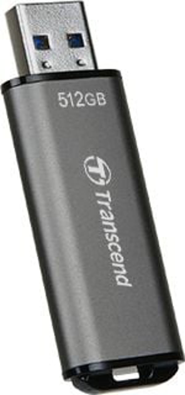 Transcend JetFlash 920 USB Flash Drive, 512GB, Ταχύτητα Ανάγνωσης 420MB/s, Αλουμίνιο, Γκρι