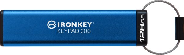 Kingston IronKey Keypad 200 USB Flash Drive, 128GB, Κρυπτογράφηση Hardware XTS-AES 256-bit, Πιστοποίηση FIPS 140-3 Επίπεδο 3, Μαύρο