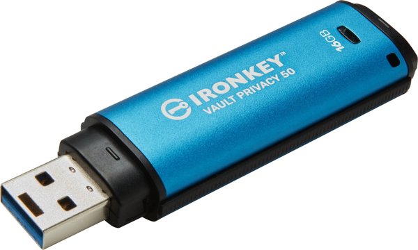 Kingston IronKey Vault Privacy 50 USB Flash Drive, 16GB, FIPS 197, Κρυπτογράφηση XTS-AES 256-bit (IKVP50/16GB)