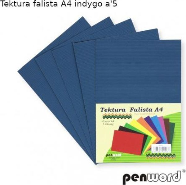 Penword Κυματοειδές Χαρτόνι A4, 5 Φύλλα - Indigo