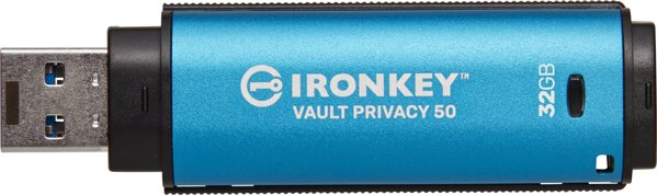 Kingston IronKey Vault Privacy 50 USB Flash Drive, 32GB, FIPS 197, Κρυπτογράφηση AES 256-bit XTS