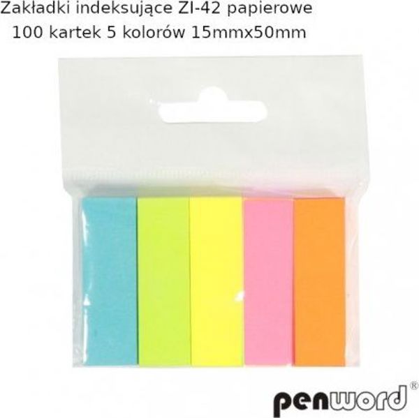 Penword Δείκτες Ευρετηρίου ZI-42, Χάρτινοι, 5 Χρώματα, 15mm x 50mm, 100τμχ