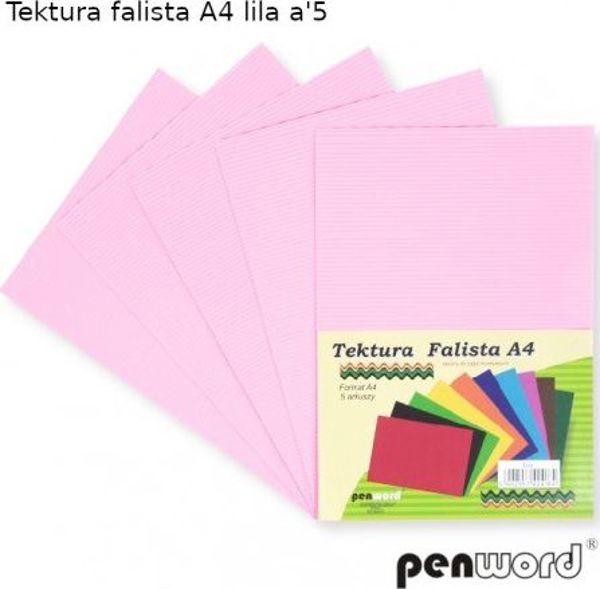 Penword Κυματοειδές Χαρτόνι A4, 5 Φύλλα, Λιλά