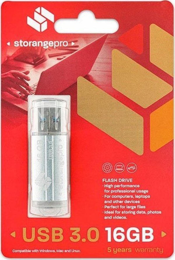 Pendrive Storange Storange μνήμη 16 GB | Basic PRO | USB 3.0 | ασημί
