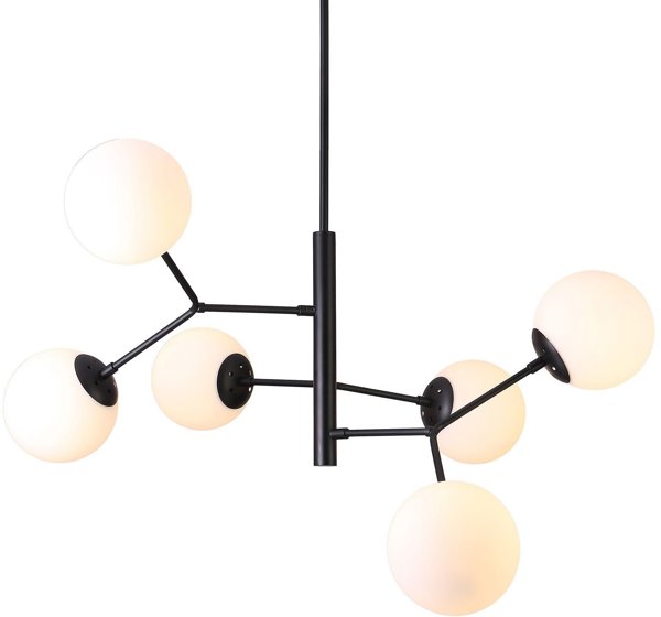 Pendant lamp G. LUX Mat Black, 6 x E14, black color