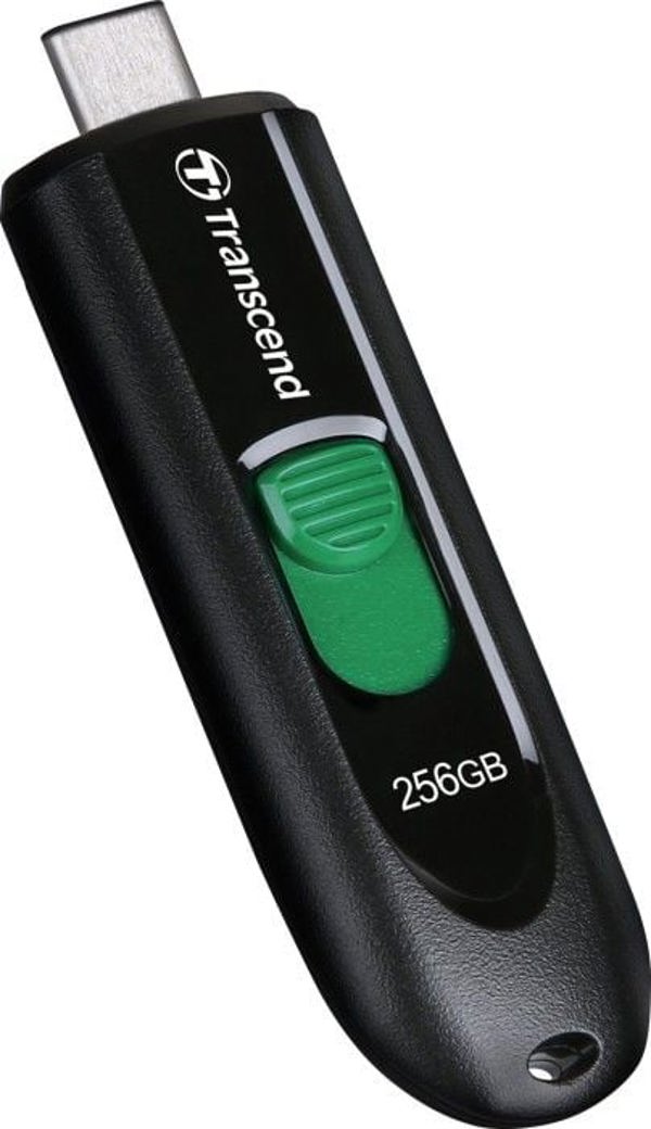 Transcend JetFlash 790C USB Flash Drive, 256GB, USB 3.2 Gen 1, Type-C, Αναδιπλούμενο, Μαύρο