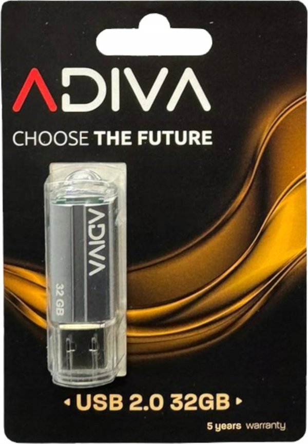 USB Flash Drive Adiva PAMIENE 32GB, USB 2.0, Ασημί