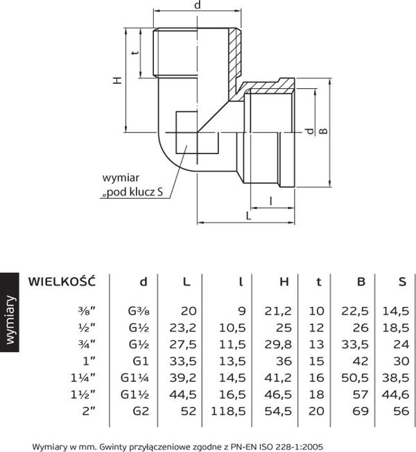 Perfexim Γωνία ορείχαλκου WZ 3/4" PHA-311 G3/4 WZ PN16 (07-011-0200-000)