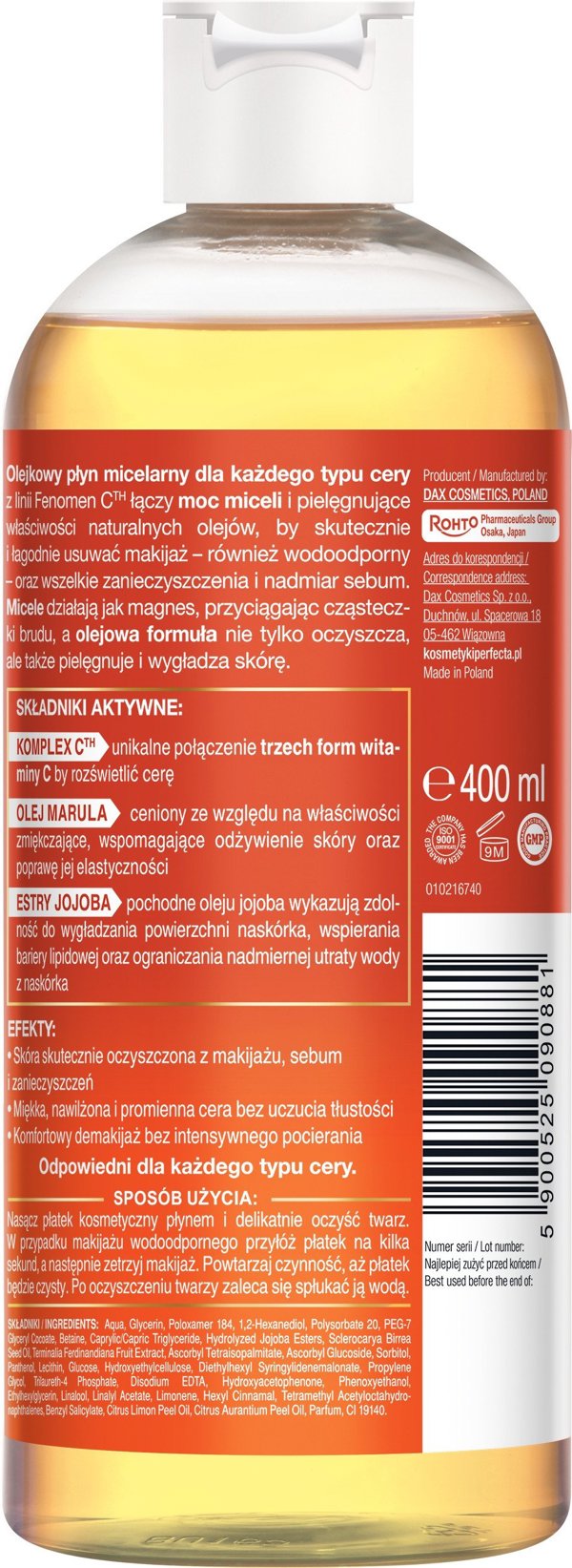 PERFECTA Fenomen C Λαδιού Μικελικό Υγρό 400 ml