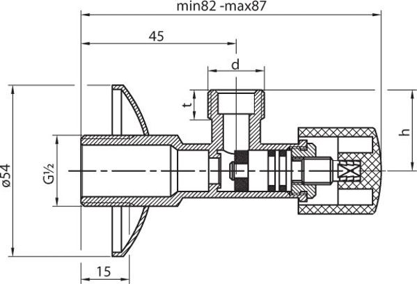 Perfexim Γωνιακή βαλβίδα 1/2"x1/2" (02-018-1515-000)