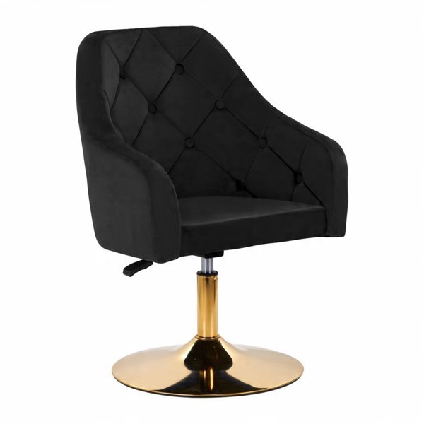 Activeshop Περιστρεφόμενη Καρέκλα 4Rico QS-BL14G, Βελούδινη, Μαύρο Χρώμα