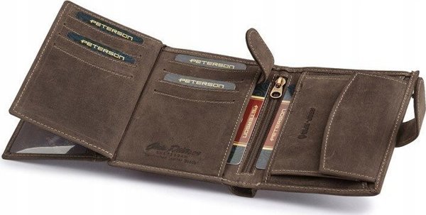Peterson Ανδρικό κατακόρυφο πορτοφόλι από δέρμα nubuck με Rfid