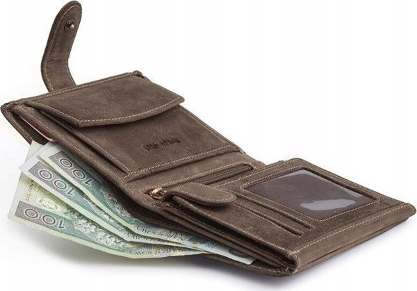 Peterson Ανδρικό κατακόρυφο πορτοφόλι από δέρμα nubuck με Rfid