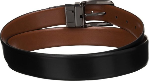 Peterson Ανδρική Ζώνη από Αληθινό Δέρμα Peterson PTN RB35 MET Μαύρο-Καφέ χωρίς Μέγεθος