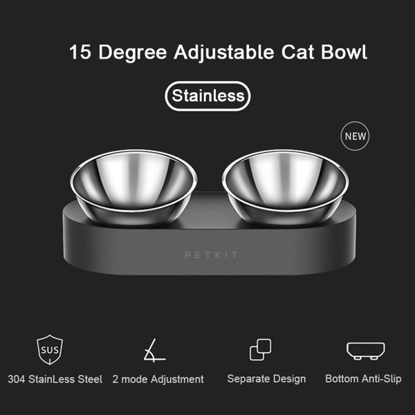 Petkit Fresh Nano Metal Μπολ Φαγητού για Κατοικίδια, Ανοξείδωτο Ατσάλι, 480ml, Μαύρο