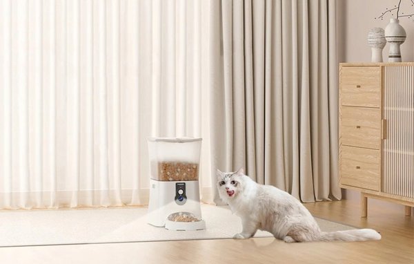 Petsuper Έξυπνος διανομέας τροφής με κάμερα Petsuper PF01-2 WiFi 5L (λευκό)