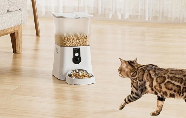 Petsuper Έξυπνος διανομέας τροφής με κάμερα Petsuper PF01-2 WiFi 5L (λευκό)