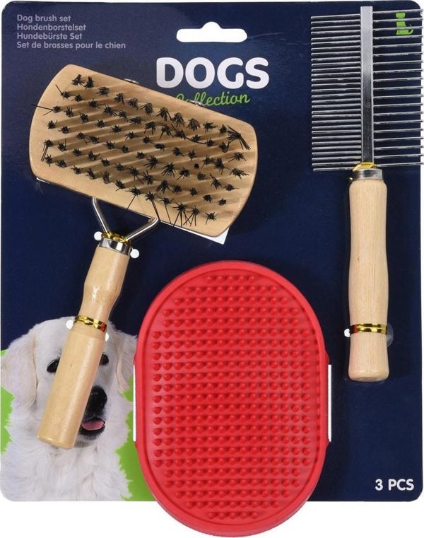 Pets Collection Σετ βούρτσα χτένα γάντι για ΣΚΥΛΟ ΣΚΥΛΟΥΣ καθολικό