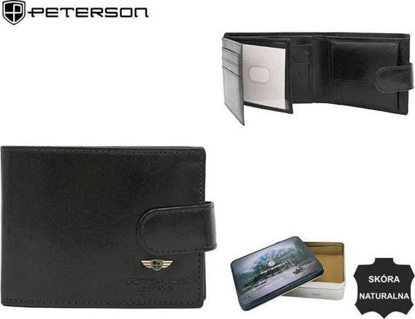 Peterson Ανδρικό δερμάτινο πορτοφόλι PTN 22302L-VT BLACK 13036412 5903051154416