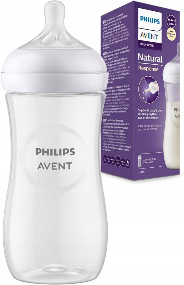 Philips AVENT Natural Response SCY906 Bottle plastic 330ml, teat 3+ months, 1 piece, Transparent