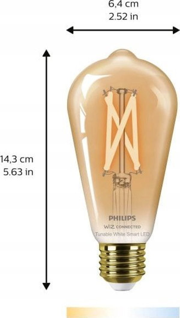 Philips Philips Έξυπνο νήμα πορτοκαλί E27 ST64 7 W (50 W), WW-CW 13218984 8719514372269