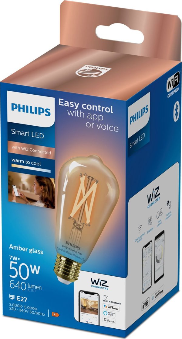Philips Philips Έξυπνο νήμα πορτοκαλί E27 ST64 7 W (50 W), WW-CW 13218984 8719514372269