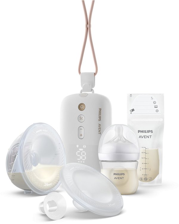 Philips Avent SCF543/11 Hands-free breast pump with one collection cup + baby bottle 125ml + 25 breast milk bags