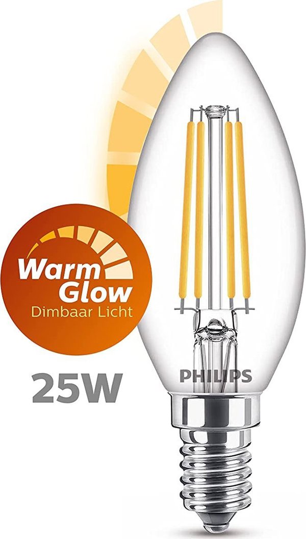 Κερί Philips Philips (Dimmable), 3,2 W, 25 W, E14, 250 lm, 15000 h, Ζεστό λευκό 14137239 8719514324152