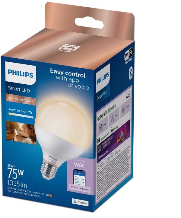 Philips Wiz Smart LED Globe E27 λευκό - Έξυπνη λάμπα
