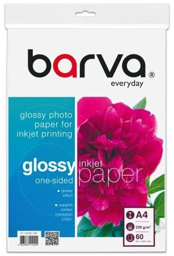 Φωτογραφικό Χαρτί Barva Everyday Glossy 230 g/m2, A4, 60 φύλλα