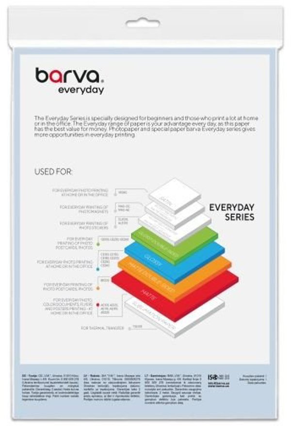 Φωτογραφικό Χαρτί Barva Everyday Glossy 230 g/m2, A4, 60 φύλλα