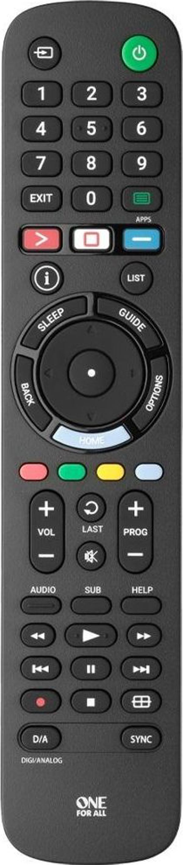 One For All URC4912 Τηλεχειριστήριο Τηλεόρασης για Sony - Συμβατό με Όλα τα Μοντέλα Χωρίς Ρύθμιση