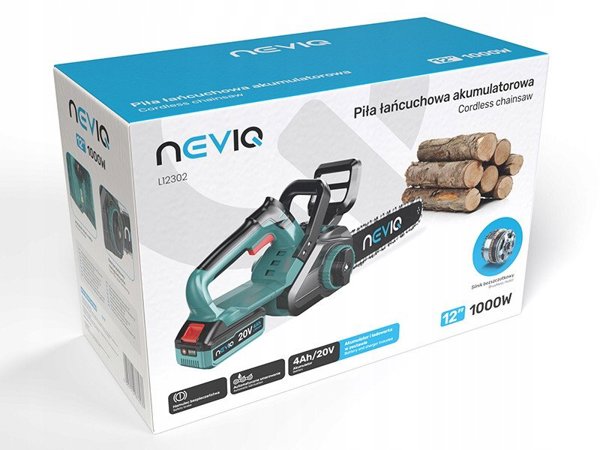 Αλυσοπρίονο Μπαταρίας NEVIQ 12" L12302, Ασύρματο Αλυσοπρίονο Κήπου