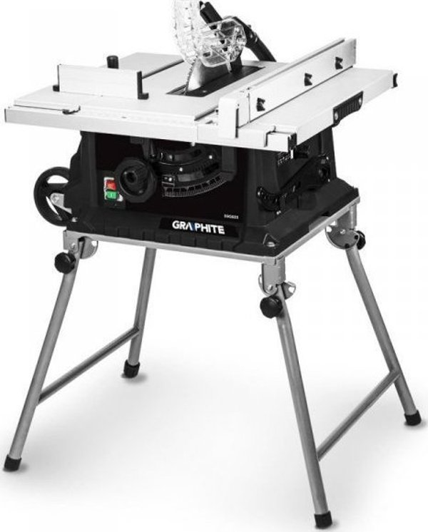 Graphite Πριόνι Τραπεζιού 1600W, 254/30mm, 4800 rpm, Με Σύνθετο Τραπέζι, 3 Χρόνια Εγγύηση