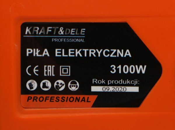 Ηλεκτρικό αλυσοπρίονο Kraft&Dele 3100W / 16'' 40cm KD10640