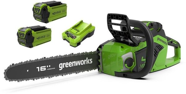 Αλυσοπρίονο 40V 40 cm Greenworks GD40CS18K2X σετ φορτιστής + 2x μπαταρία 2Ah