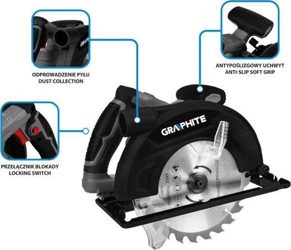 Δισκοπρίονο Graphite 58G489 1200 W 185 mm