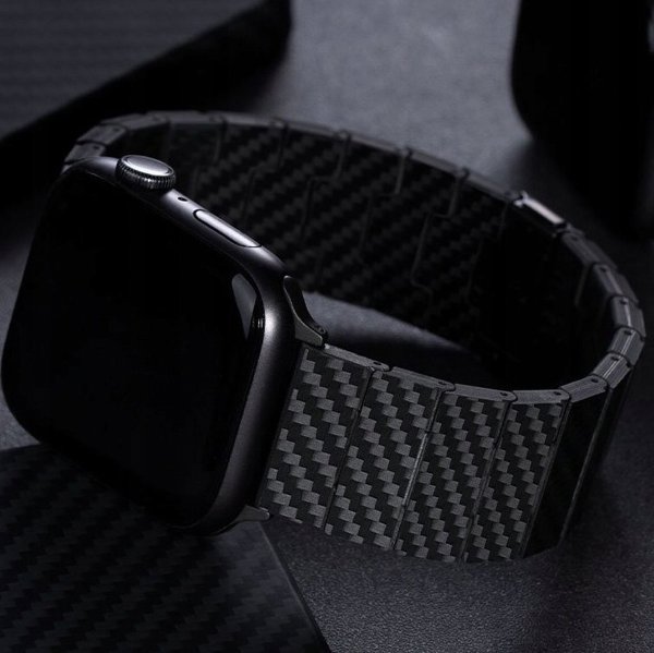 Pitaka Carbon fiber strap, black - AW Ultra 2/1(49mm) 9/8/7 (45mm)/6/SE/5/4 (44mm)/3/2/1 (42mm)