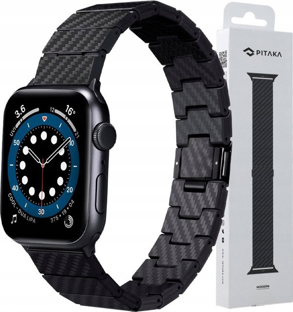 Pitaka Carbon fiber strap, black - AW Ultra 2/1(49mm) 9/8/7 (45mm)/6/SE/5/4 (44mm)/3/2/1 (42mm)